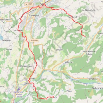 Itinéraire TRONCON2, distance, dénivelé, altitude, carte, profil, trace GPS