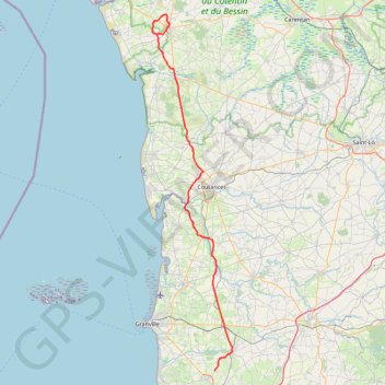 Itinéraire TM2023 Sartilly- LaHaye V2, distance, dénivelé, altitude, carte, profil, trace GPS