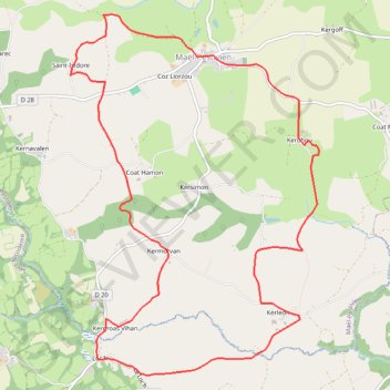 Itinéraire Circuit de la chaire des druides à maël-pestivien, distance, dénivelé, altitude, carte, profil, trace GPS