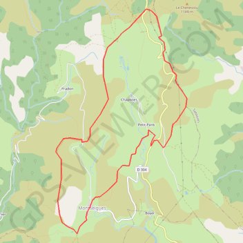 Itinéraire Teste rouge, distance, dénivelé, altitude, carte, profil, trace GPS
