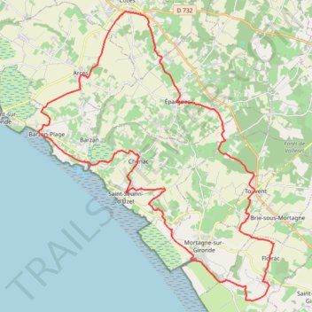 Itinéraire Balade n°6 : Coteaux de l’estuaire de la Gironde- GRAVEL et VTC, distance, dénivelé, altitude, carte, profil, trace GPS