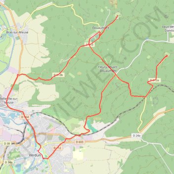 Itinéraire Le champ de bataille - Verdun, distance, dénivelé, altitude, carte, profil, trace GPS