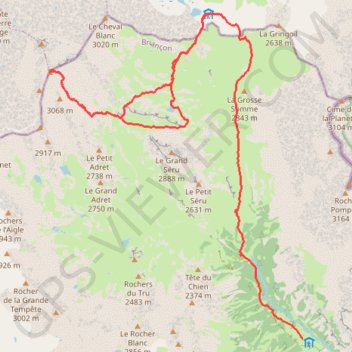 Itinéraire Tour du Thabor 2eme jour, distance, dénivelé, altitude, carte, profil, trace GPS
