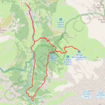 Itinéraire _Refuge-Espuguette-par-Hotelerie-du-Cirque13-08-2020, distance, dénivelé, altitude, carte, profil, trace GPS