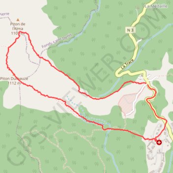 Itinéraire 🚶 Trace du Piton de l'Alma par la Balancine, distance, dénivelé, altitude, carte, profil, trace GPS