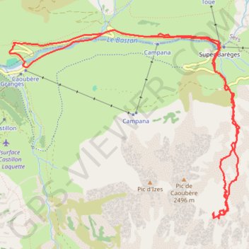 Itinéraire Crête de la Pègue - Barèges, distance, dénivelé, altitude, carte, profil, trace GPS