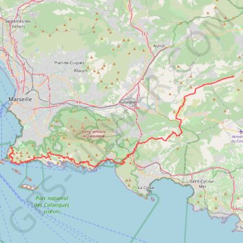 Itinéraire De Marseille à la Sainte-Baume, distance, dénivelé, altitude, carte, profil, trace GPS