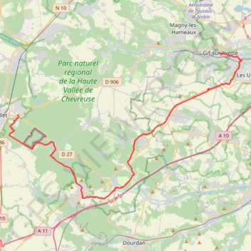 Itinéraire Gif-sur-Yvette (91190), Essonne, Île-de-France, France - Rue de l'Étang de la Tour (Rambouillet), distance, dénivelé, altitude, carte, profil, trace GPS