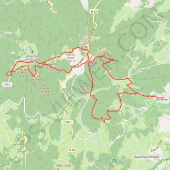 Itinéraire Pilat-Crêtes depuis Veranne, distance, dénivelé, altitude, carte, profil, trace GPS