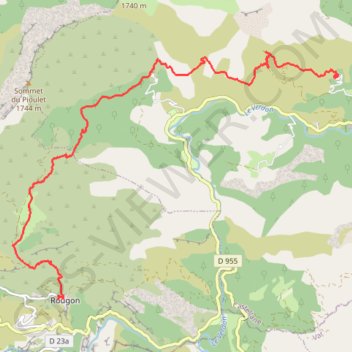 Itinéraire De Rougon à Villars Brandis, distance, dénivelé, altitude, carte, profil, trace GPS