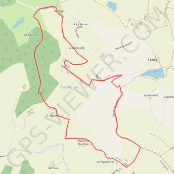 Itinéraire Cassignas, randonnée sur un plateau - Pays de l'Agenais, distance, dénivelé, altitude, carte, profil, trace GPS