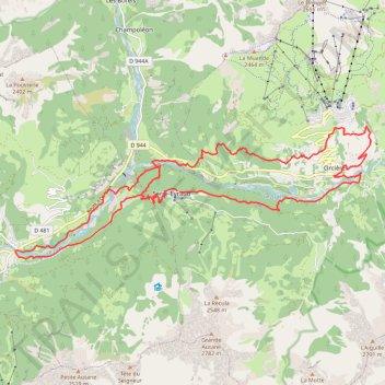 Itinéraire Trace 1 petits, distance, dénivelé, altitude, carte, profil, trace GPS