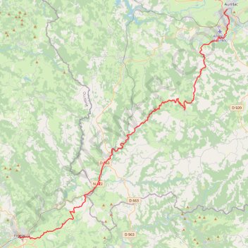 Itinéraire J6 Figeac Aurillac, distance, dénivelé, altitude, carte, profil, trace GPS