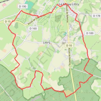Itinéraire Rando Molay Littry, distance, dénivelé, altitude, carte, profil, trace GPS