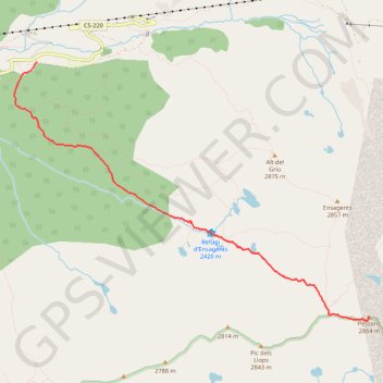 Itinéraire pic_dels_pessons, distance, dénivelé, altitude, carte, profil, trace GPS