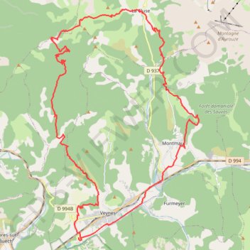 Itinéraire Veynes - Col des Tours - Veynes, distance, dénivelé, altitude, carte, profil, trace GPS