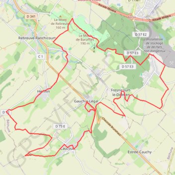 Itinéraire Vieux cailloux et patois - Gauchin-Légal, distance, dénivelé, altitude, carte, profil, trace GPS