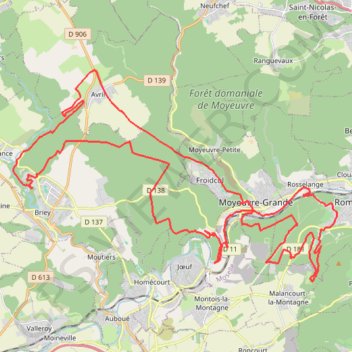 Itinéraire Du Fond Saint-Martin à la Sangsue - Rombas, distance, dénivelé, altitude, carte, profil, trace GPS