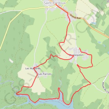 Itinéraire Le Barrage de la Sep - Saint-Pardoux, distance, dénivelé, altitude, carte, profil, trace GPS