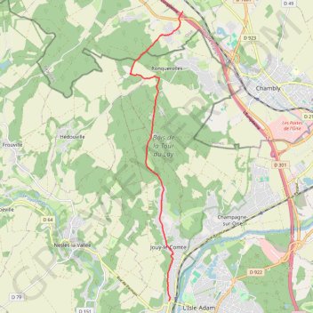 Itinéraire Balade de Bornel à Parmain, distance, dénivelé, altitude, carte, profil, trace GPS