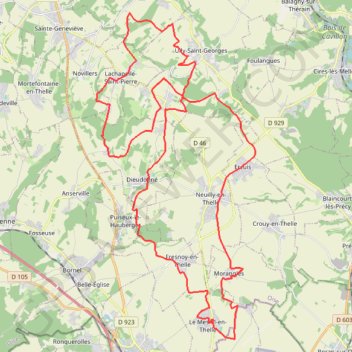 Itinéraire Mesnilloise, distance, dénivelé, altitude, carte, profil, trace GPS