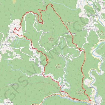 Itinéraire Les hameaux - Pont d'Hérault, distance, dénivelé, altitude, carte, profil, trace GPS