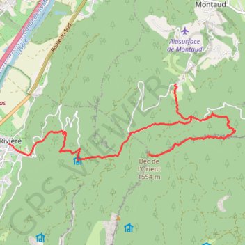 Itinéraire Bec de l'Orient (par la Rivière), distance, dénivelé, altitude, carte, profil, trace GPS