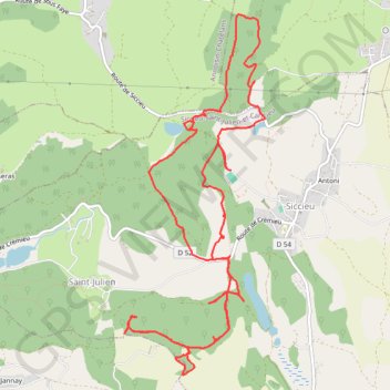 Itinéraire Balade au départ de Siccieu, distance, dénivelé, altitude, carte, profil, trace GPS