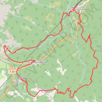 Itinéraire CORSE - Cascades des anglais Madunuccia - PEDESTRE - Vizzavona (2B) - Boucle de la gare, aux cascades, au col, Madunuccia, distance, dénivelé, altitude, carte, profil, trace GPS
