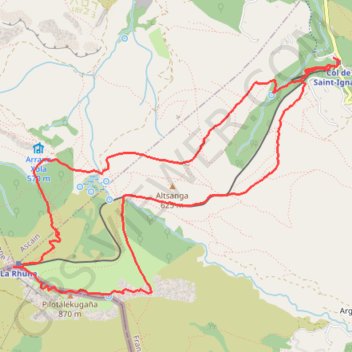 Itinéraire La Rhune depuis le Col de Saint-Ignace, distance, dénivelé, altitude, carte, profil, trace GPS