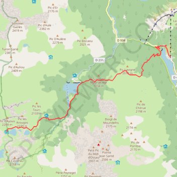 Itinéraire Refuge d'Ayous - Fabrèges, distance, dénivelé, altitude, carte, profil, trace GPS