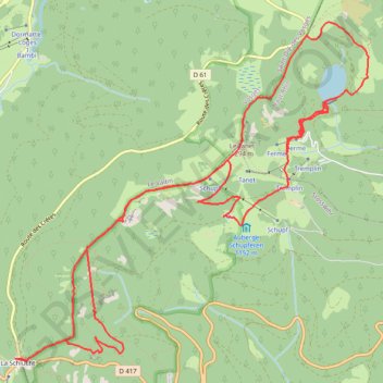 Itinéraire La Schlucht, le Tanet, le lac Vert, distance, dénivelé, altitude, carte, profil, trace GPS