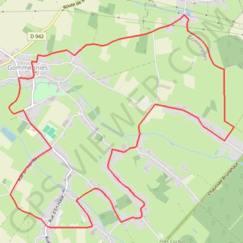 Itinéraire Le chemin de la Licorne (Gommegnies), distance, dénivelé, altitude, carte, profil, trace GPS