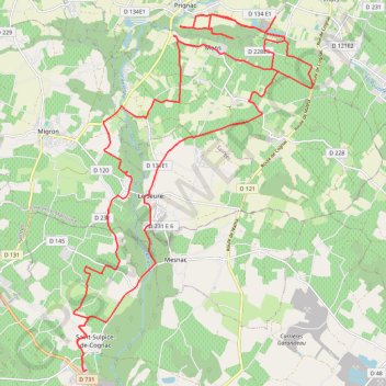 Itinéraire Boucle VTT depuis Saint-Sulpice-de-Cognac, distance, dénivelé, altitude, carte, profil, trace GPS