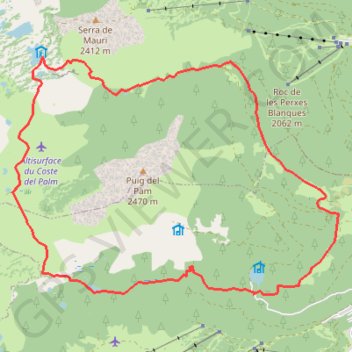 Itinéraire Camporells, distance, dénivelé, altitude, carte, profil, trace GPS
