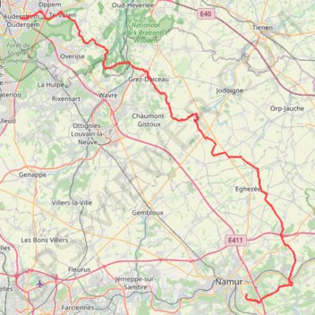 Itinéraire Erpent, distance, dénivelé, altitude, carte, profil, trace GPS
