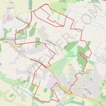Itinéraire Autour de Mazé 49, distance, dénivelé, altitude, carte, profil, trace GPS
