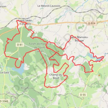 Itinéraire De Saint-Sever-Calavados au Lac de la Dathée, distance, dénivelé, altitude, carte, profil, trace GPS