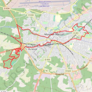 Itinéraire Rando Mont de marsan, distance, dénivelé, altitude, carte, profil, trace GPS