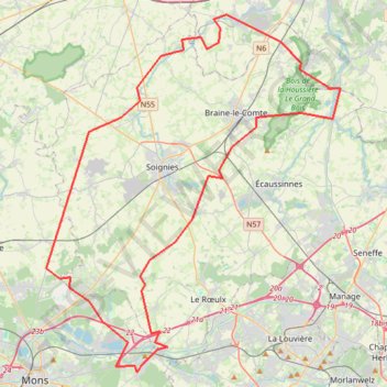 Itinéraire Randonnée des Collines (80) - Cyclo 80 Havré, distance, dénivelé, altitude, carte, profil, trace GPS