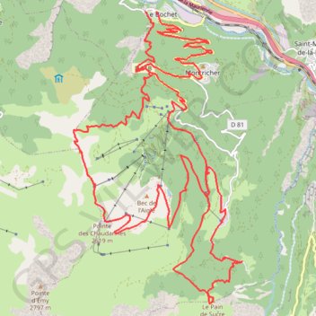 Itinéraire Casse Massion, en huit par le Gros Mélèze, distance, dénivelé, altitude, carte, profil, trace GPS