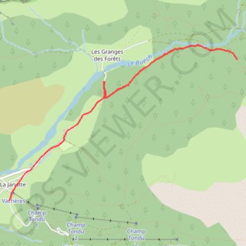 Itinéraire La Jarjatte - Ravin de la Chaumette, distance, dénivelé, altitude, carte, profil, trace GPS