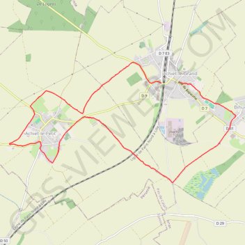 Itinéraire Achiet-le-Grand - Bihucourt - Achiet-le-Petit, distance, dénivelé, altitude, carte, profil, trace GPS
