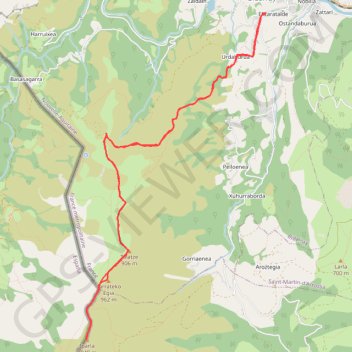 Itinéraire Iparla depuis Bidarray en passant par les bergeries en ruines, distance, dénivelé, altitude, carte, profil, trace GPS