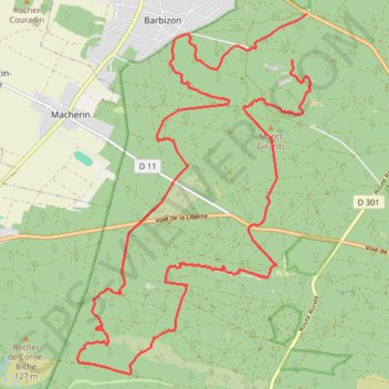 Itinéraire Apremont et Franchard - Forêt de Fontainebleau, distance, dénivelé, altitude, carte, profil, trace GPS