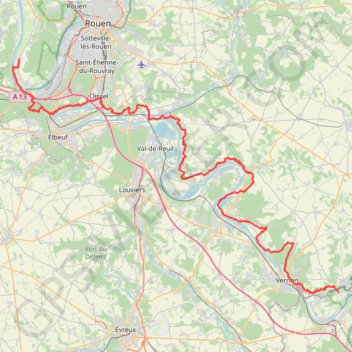 Itinéraire GR 2 : De Gommecourt (Yvelines) à Saint Pierre-de-Manneville (Seine-Maritime), distance, dénivelé, altitude, carte, profil, trace GPS