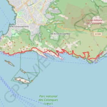 Itinéraire Callelongue à Cassis par les calanques, distance, dénivelé, altitude, carte, profil, trace GPS