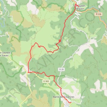 Itinéraire CEV_APIEDS_FAMILLE_BARRE_STJULIEN_13.5KMS+195M-21672385, distance, dénivelé, altitude, carte, profil, trace GPS