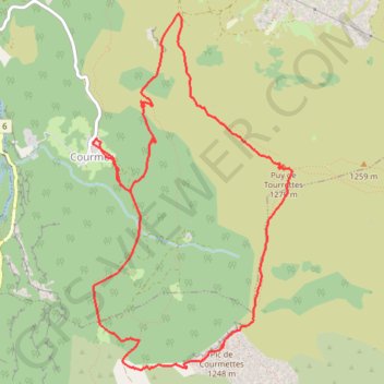 Itinéraire Pic de Courmettes & Puy de Tourette, distance, dénivelé, altitude, carte, profil, trace GPS