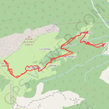 Itinéraire Pointe de Sur Cou, distance, dénivelé, altitude, carte, profil, trace GPS